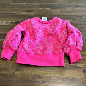 Disney Minnie Mouse Pink Bubble Sleeve Crew Neck Sweater Printed 3T